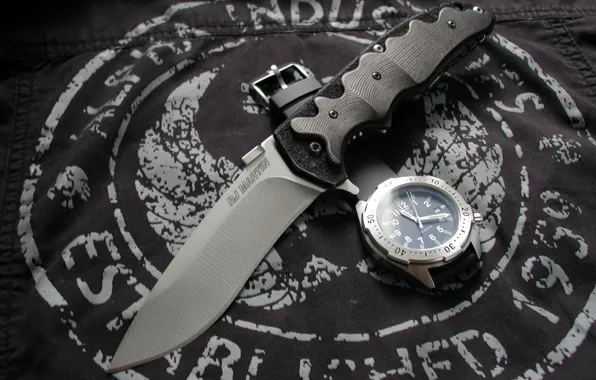 Картинка часы, нож, ткань, Knives & Wristwatch