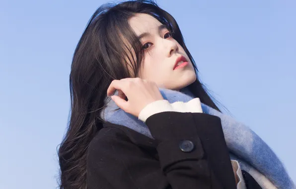 Sky, Beautiful, Asian, Model, Woman, Cute, Jacket, Pretty