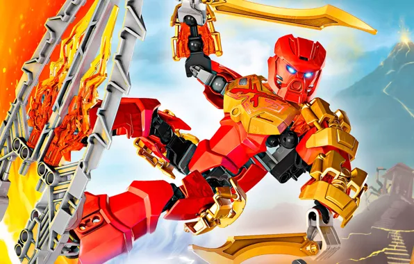 Лего, LEGO, бионикл, BIONICLE, 70787, maste of fire, повелитель огня, Таху
