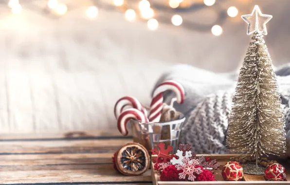 Картинка украшения, lights, елка, Рождество, Новый год, christmas, wood, винтаж