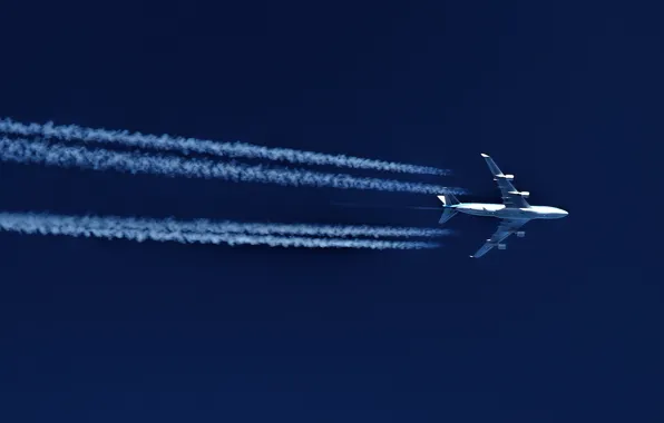 Картинка небо, самолёт, пассажирский, Boeing 747