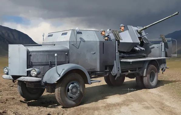 Германия, Зенитное орудие, Flak 37, Грузовой автомобиль