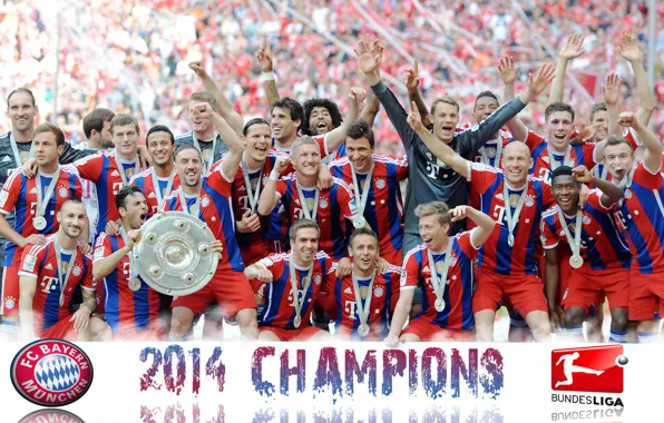 Wallpaper, FC Bayern Munich, 2014 Bundesliga Champions