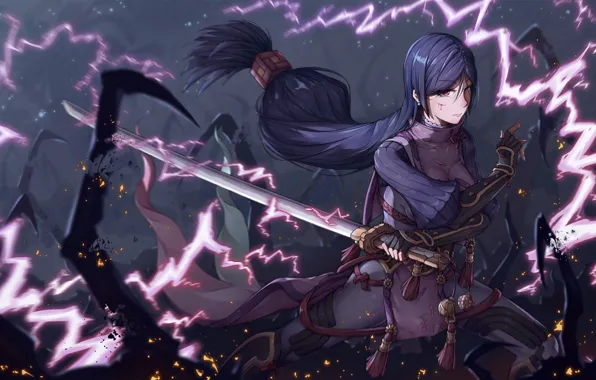 Энергия, девушка, меч, аниме, арт, Berserker, Fate / Grand Order