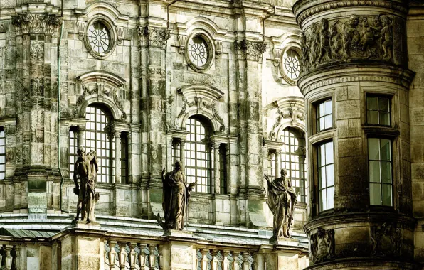 Город, замок, архитектура, Dresden, castle, architecture