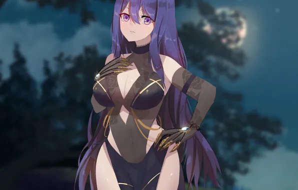 Girl, fantasy, sexy, cleavage, thighhighs, long hair, boobs, anime