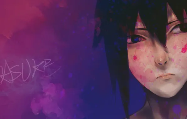 Грусть, взгляд, naruto, art, Uchiha Sasuke