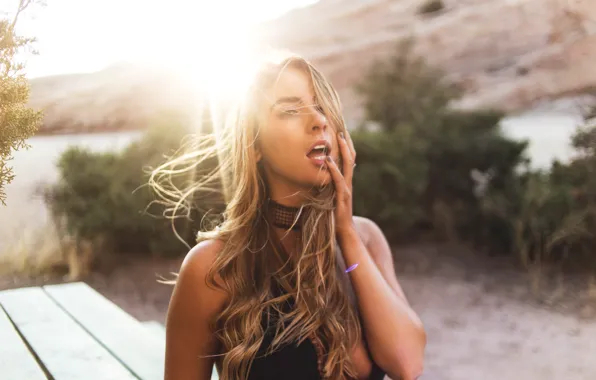 Картинка лето, взгляд, лицо, модель, волосы