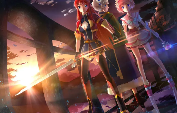 Game, anime, warrior, japanese, bishojo, light novel, Re.Creators