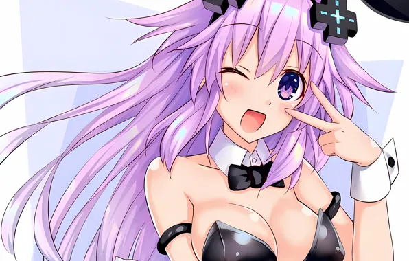 Girl, sexy, cleavage, long hair, boobs, anime, beautiful, purple eyes
