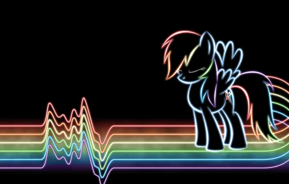 Картинка линии, радуга, неон, rainbow, line, lines, neon, my little pony