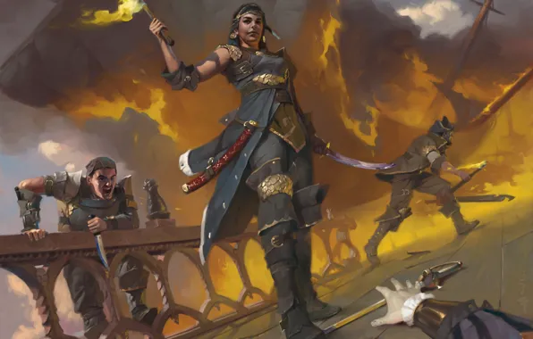 Пожар, палуба, Magic The Gathering, Ixalan, Angraths Marauders