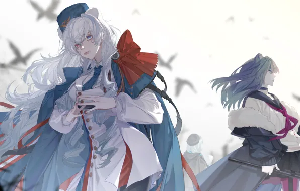 Птицы, девушки, Zima, Arknights, Poca, Istina
