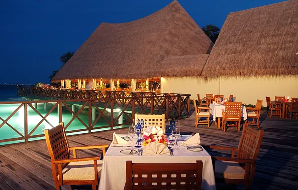 Resort, outdoors, luxury villas, dining area
