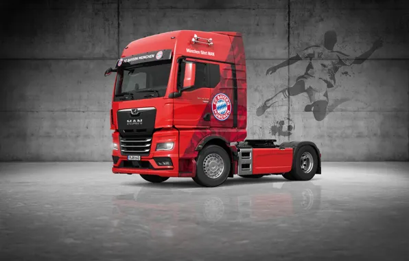 Football, Bayern Munich, MAN TGX 18.640