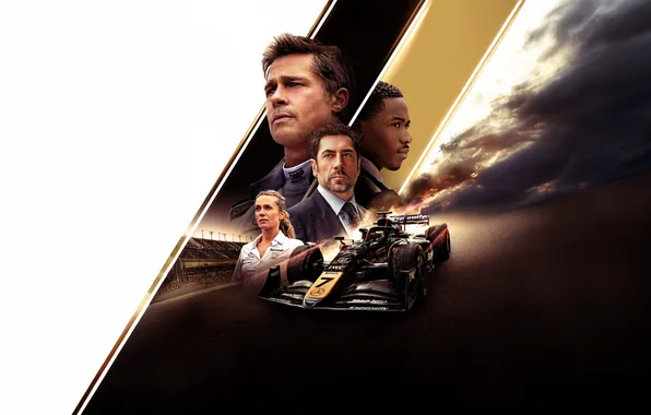 Спорт, гонки, Формула 1, Брэд Питт, Brad Pitt, постер, персонажи, Javier Bardem