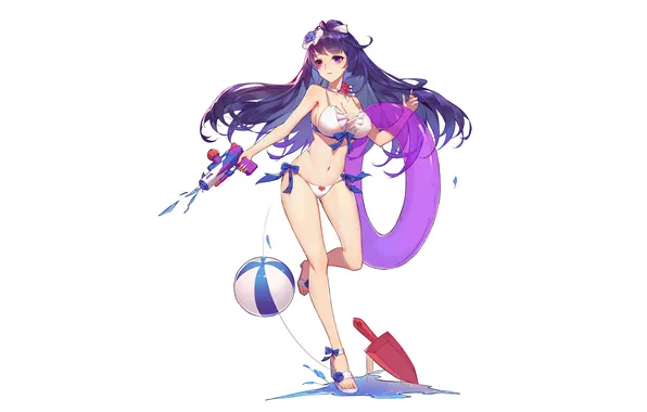 Girl, sexy, cleavage, long hair, legs, boobs, anime, beautiful