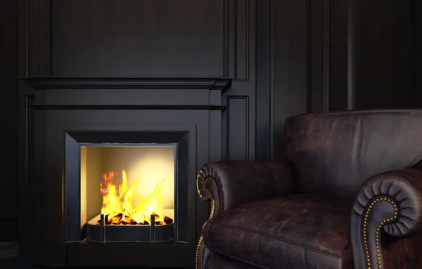 Картинка style, comfort, sofa, fireplace