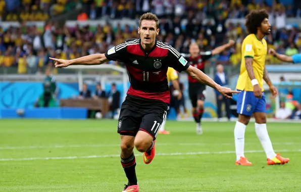 Бразилия, Miroslav Klose, Мирослав Клозе, Brasil, Футбол, Germany, Гол, Германия