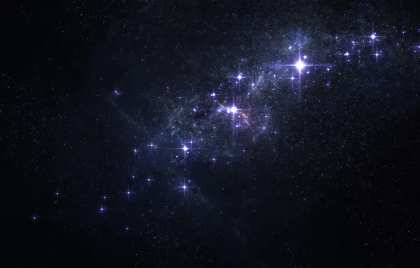 Космос, звезды, свечение, созвездие, nebula