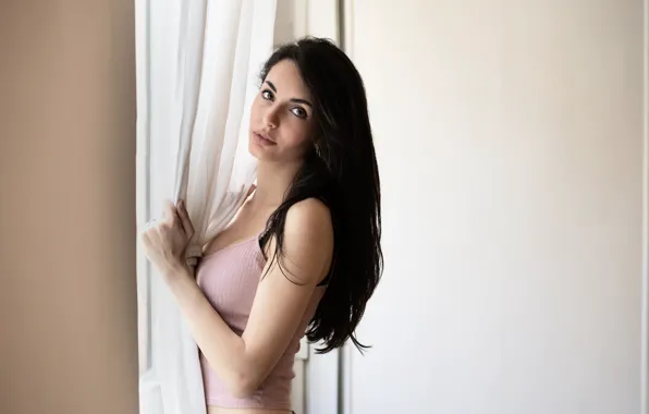 Картинка девушка, фон, милая, брюнетка, Nicole