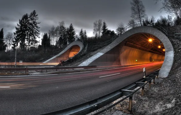 Картинка город, road, street, Tunnel