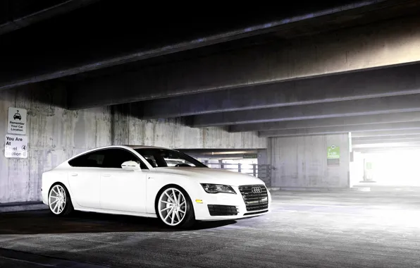 Audi, ауди, white, wheels, vossen, frontside