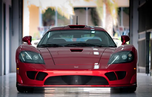 Картинка красный, отражение, суперкар, red, передок, super car, салин с7, saleen s7