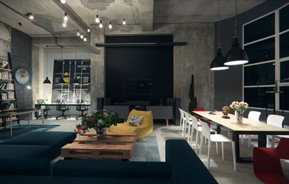 Дизайн, интерьер, кресло, помещение, Loft Competition