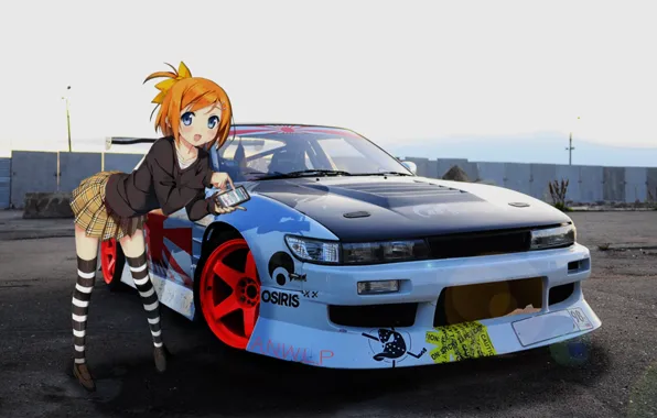 Картинка car, машина, девушка, аниме, jdm, anime, madskillz