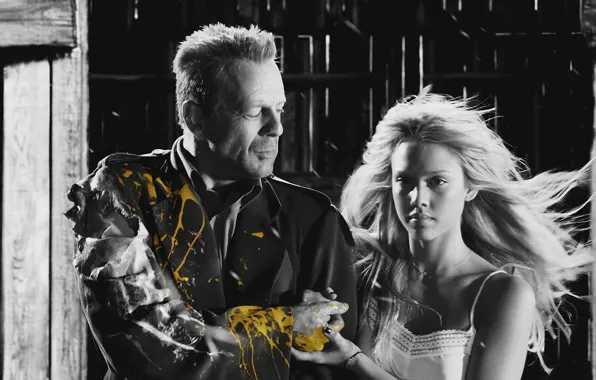 Картинка Jessica Alba, Sin City, Bruce Willis, Город грехов