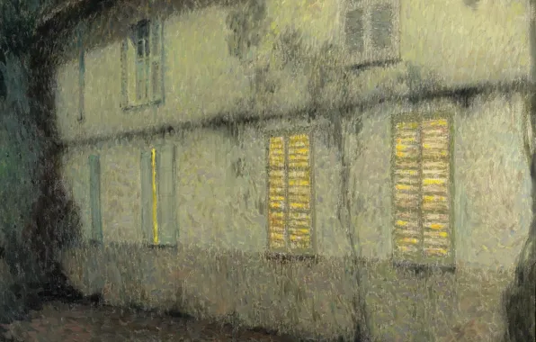 Свет, дом, окна, картина, Henri Le Sedaner, Анри Ле Сиданэ, Закрытые Ставни. Жерберуа