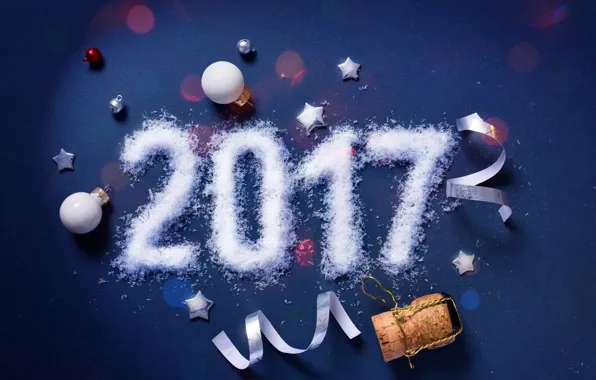 Снег, Новый Год, new year, happy, decoration, 2017