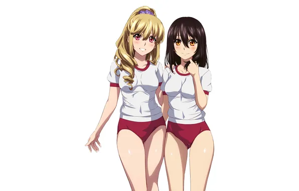 Sexy, shorts, long hair, girls, anime, beautiful, red eyes, pretty