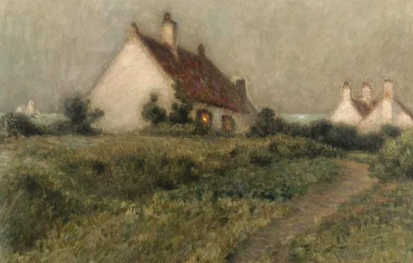 Пейзаж, картина, Henri Le Sedaner, Анри Ле Сиданэ, Дом на Дюне. Фор-Филипп