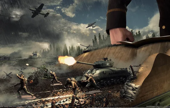 Война, бой, солдаты, генерал, танки, самолёты, game wallpapers, Panzer General Online