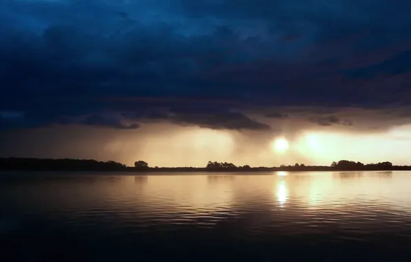 Море, облака, закат, Ominous