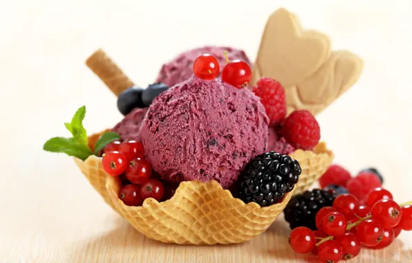 Картинка сладость, еда, ягода, мороженое, десерт, смородина, ежевика, dessert