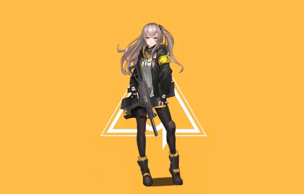 Девушка, поза, оружие, фон, Girls Frontline, Девушки фронта
