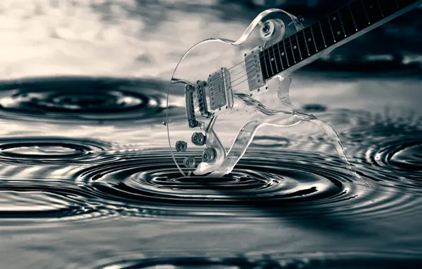 Картинка вода, прозрачность, гитара