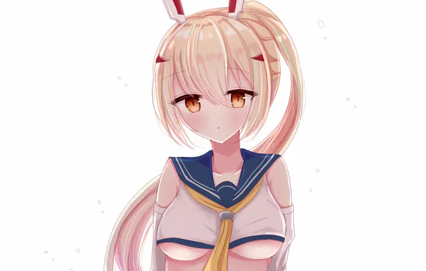 Girl, sexy, cleavage, long hair, boobs, anime, Ayanami, beautiful
