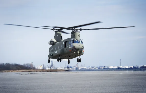 Картинка вертолет, Boeing, аэродром, UK Chinook