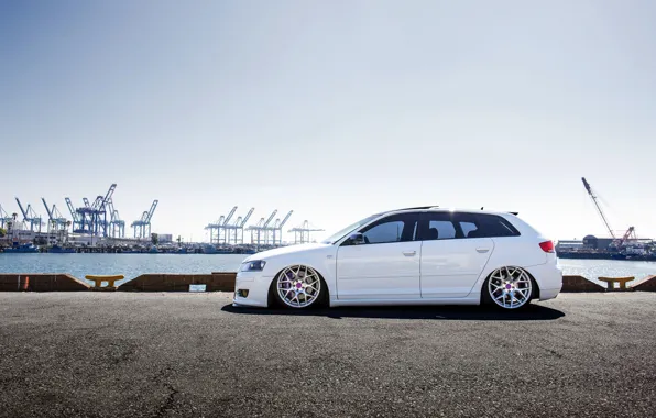 Картинка Audi, white, stance