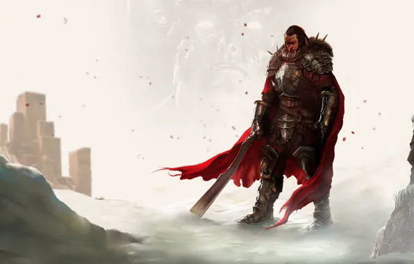 Картинка огни, игра, доспехи, демон, воин, Bound by Flame