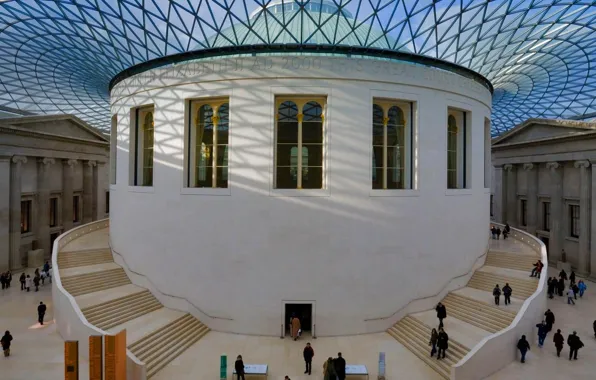 Картинка Англия, Лондон, Британский музей, читальный зал, Большой Суд