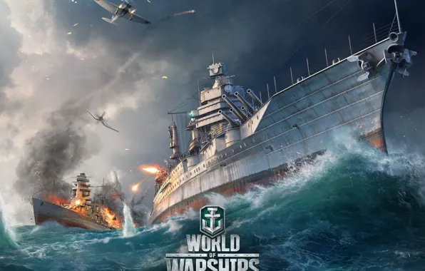 Картинка морской бой, World of Warships, Мир Кораблей