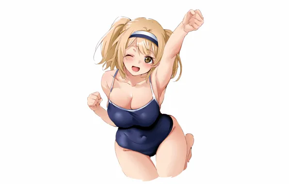Girl, sexy, cleavage, boobs, anime, beautiful, short hair, pretty