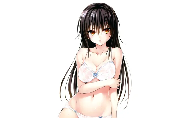 Girl, sexy, lingerie, bra, cleavage, panties, long hair, boobs