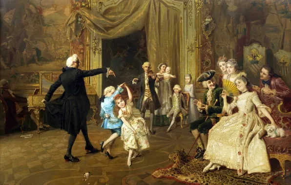 Картинка картина, живопись, painting, Из серии Старые мастера, урок танца, the dance lesson