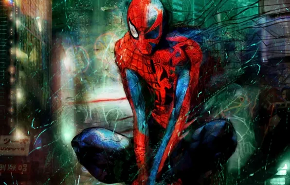 Надписи, человек-паук, костюм, иероглифы, spider man, супер герой